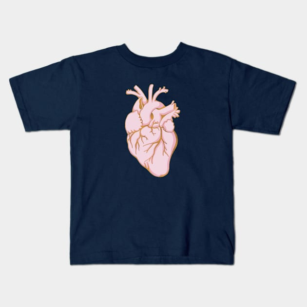 Anatomical Kintsugi Heart Kids T-Shirt by Side Quest Studios